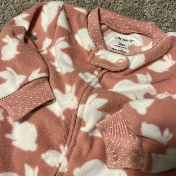 Baby girl Carter’s fleece zip up pajamas - Picture 2 of 5